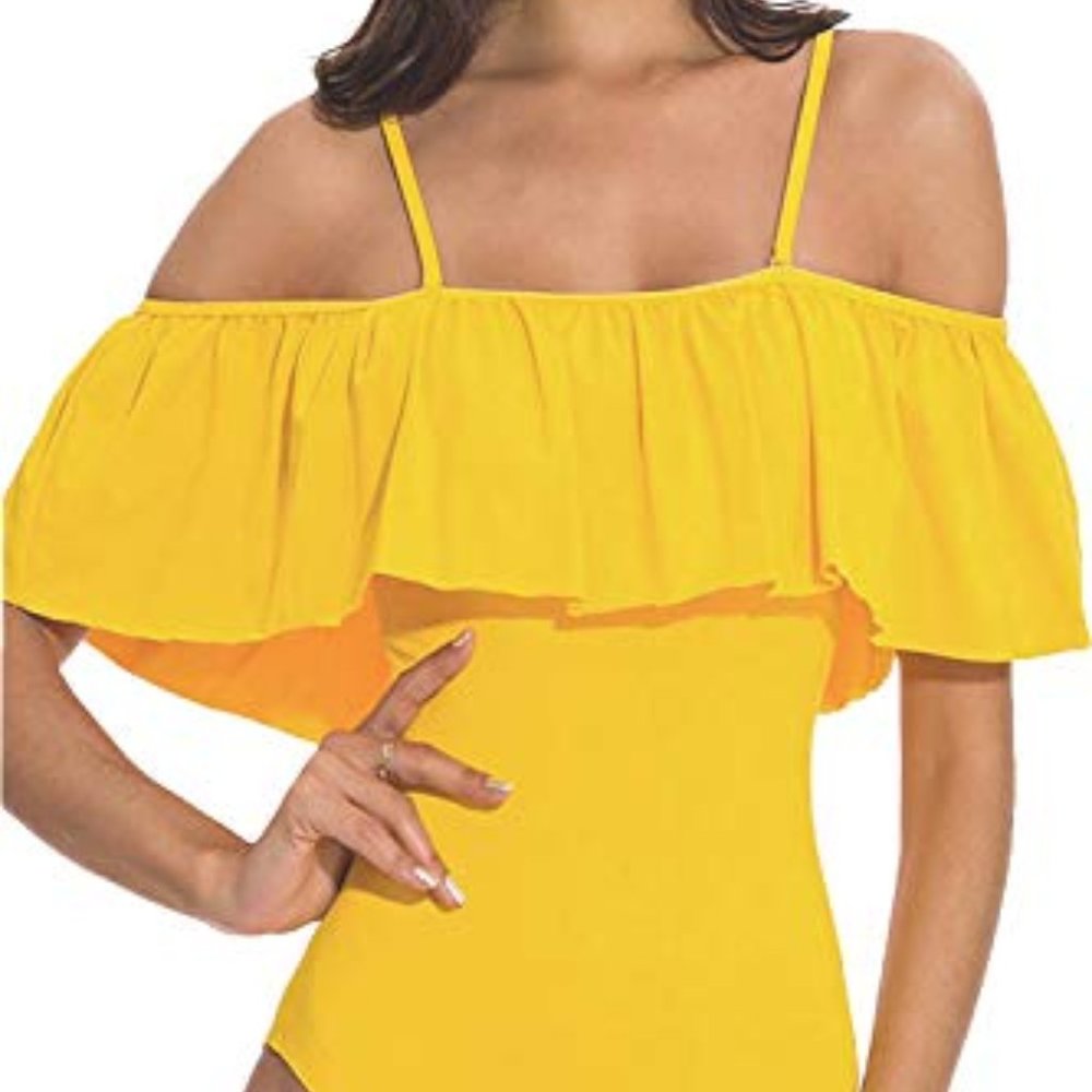 Shely1 Pc Yellow with Ruffle and Shoulder Straps